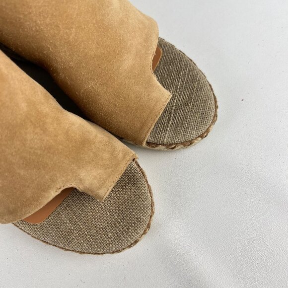 Vince Womens Sutherland Jute Wedge Sandals Brown Tan Suede Leather size 6M - Picture 9 of 16